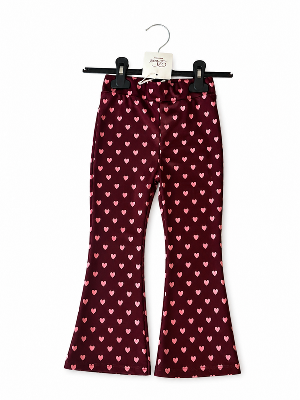 Hartjes Flared rood/roze