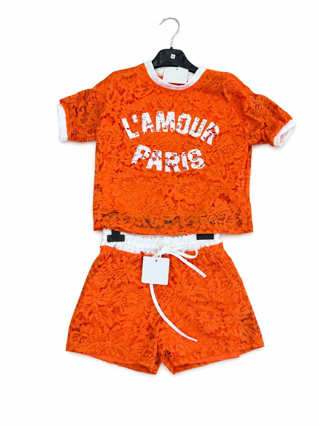 Oranje amour paris kanten set