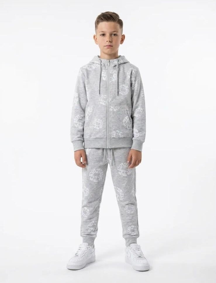 Bloemen set beige grijs