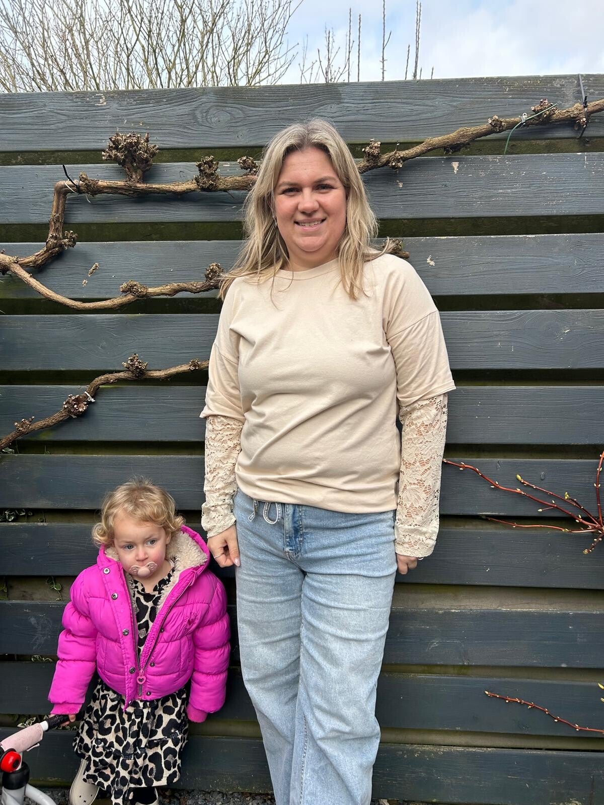 Dames beige kanten shirt