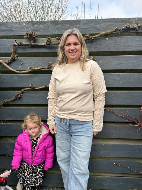 Dames beige kanten shirt