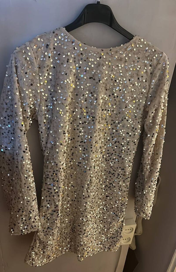 Champagne glitterjurk