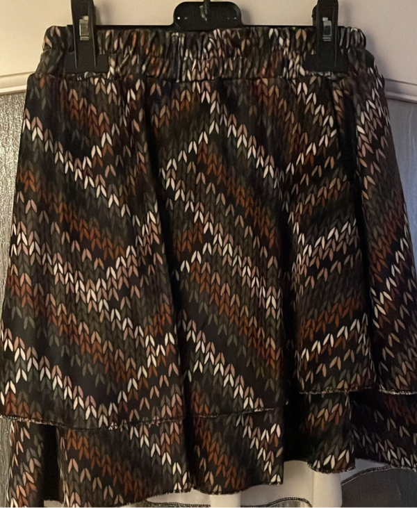 Bruin/beige velvet rokje