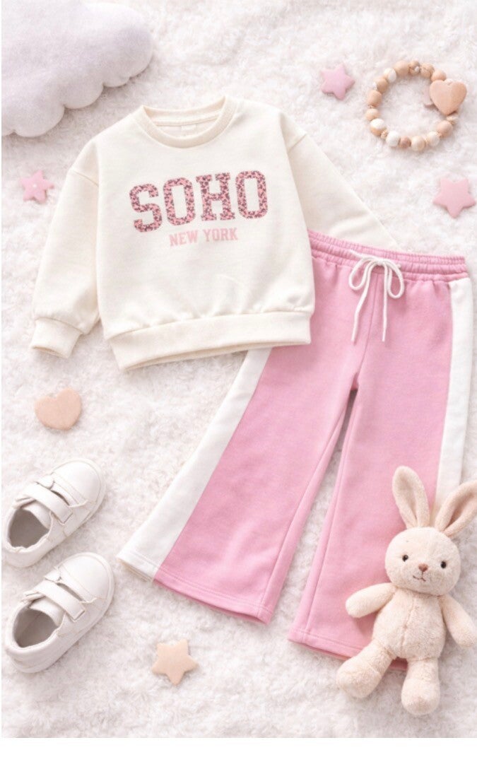 SOHO setje panther trui roze