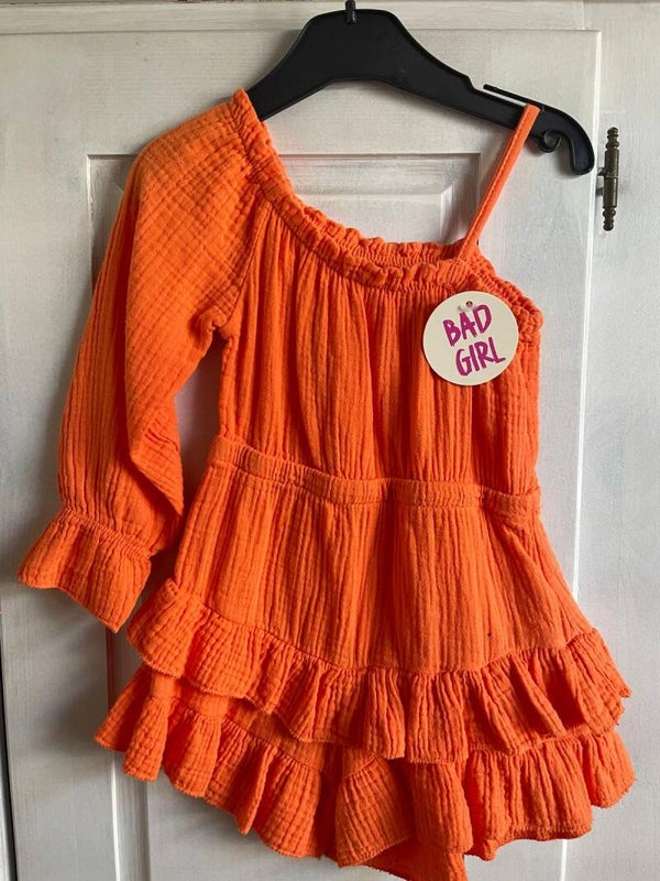 oranje one shoulder dress