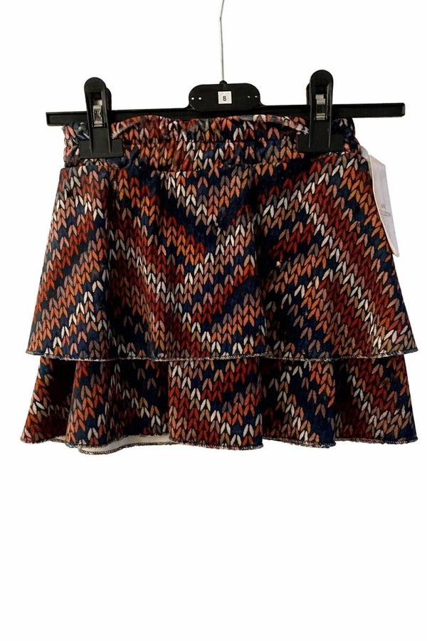 Rood/bruin velvet rokje