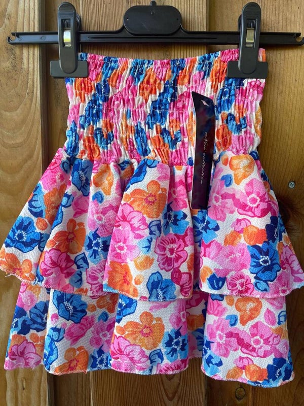 roze bloem rokje met elastiek