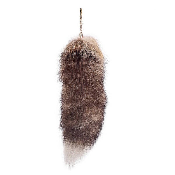 40 Cm Kunstfell-Fuchsschwanz-Schlüsselanhänger Pompon-Schlüsselanhänger