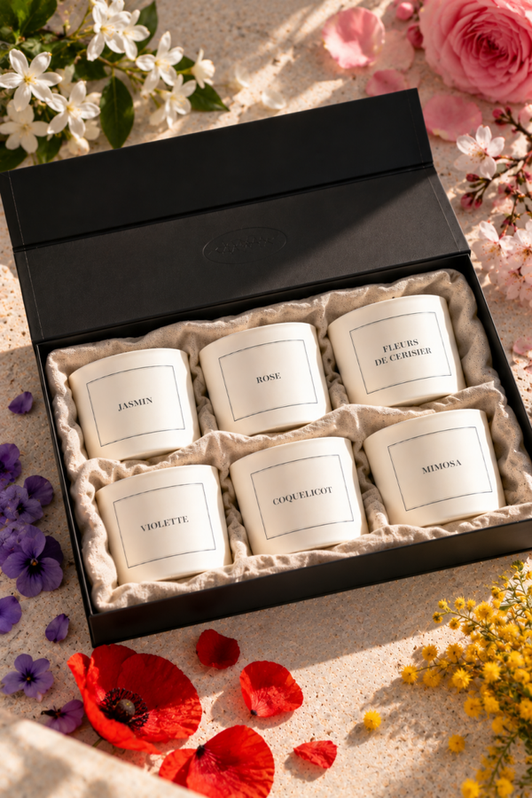 Coffret bougies florales