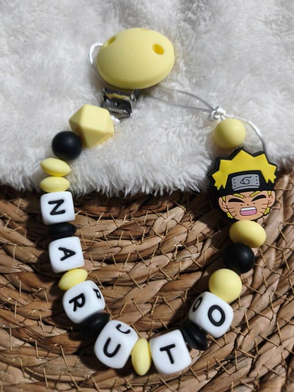 Attache tétine naruto, attache sucette naruto, pacifier clip, Schnullerclip, attache tétine personnalisée prénom, attache stylos personnalisé infirmière infirmier,