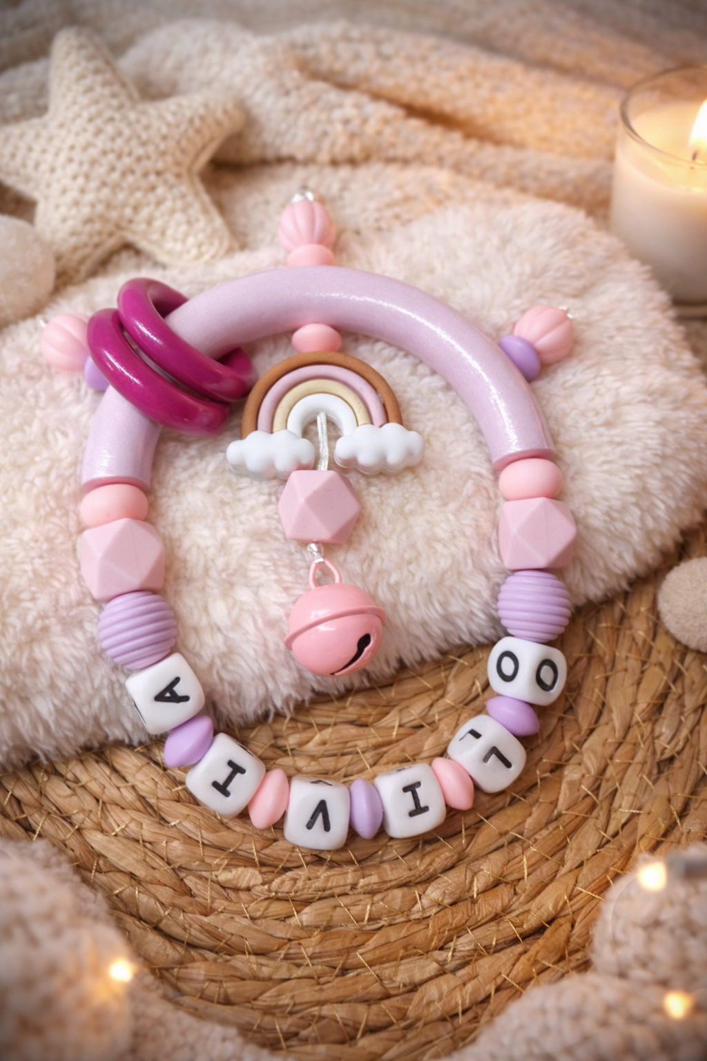 hochet jouet personnalisé bébé, hochet d'eveil personnalisé prenom bébé, cadeau bébé fille cadeau bébé garçon, cadeau nouveau né, jouet sensoriel