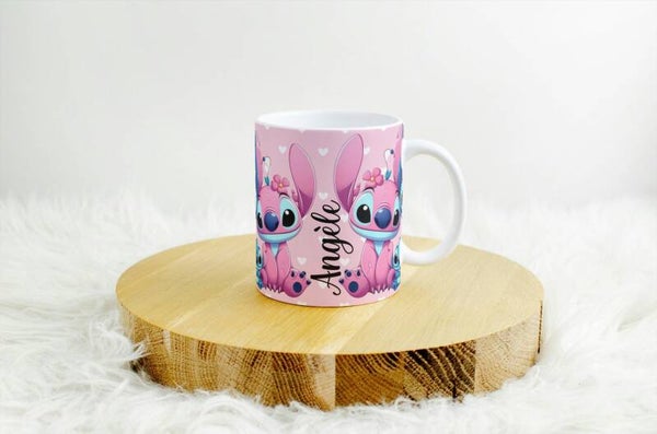 Mug stitch et angel famille, tasse stitch et angel famille, tasse personnalisée prénom, mug personnalisé prénom, personalized mug, personalisierte becher