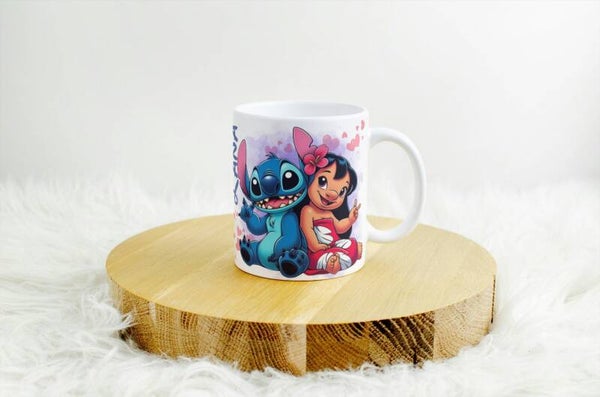 Mug stitch et lilo, tasse lilo et stitch, tasse personnalisée prénom stitch, mug personnalisé prénom stitch, personalized mug, personalisierte becher