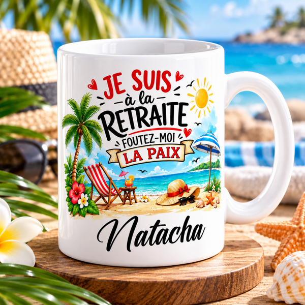 Mug retraite personnalisé, tasse retraite personnalisée, mug personnalisé retraite, tasse personnalisée retraite, personalized mug, personalisierte becher
