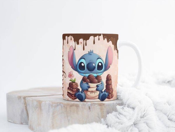 Mug stitch chocolat, tasse stitch chocolat, mug personnalisé prénom stitch, tasse personnalisée prénom stitch, personalized mug, personalisierte becher