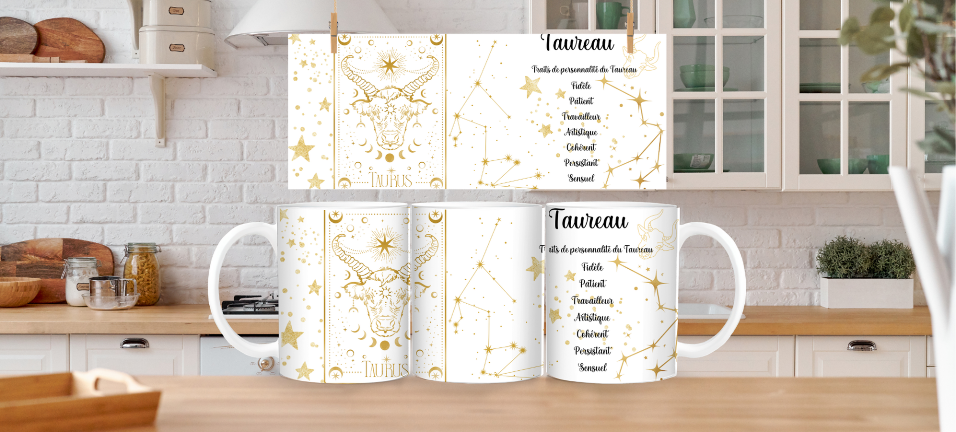 Fichier PNG horoscope, fichier numérique PNG mug,  wrap de tasse PNG