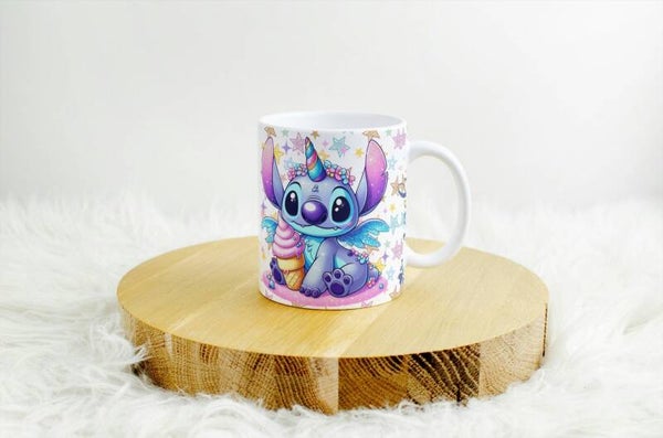 Mug stitch étoile et glace, tasse stitch étoile et glace, tasse personnalisée prénom stitch, mug personnalisé prénom stitch, personalized mug, personalisierte becher
