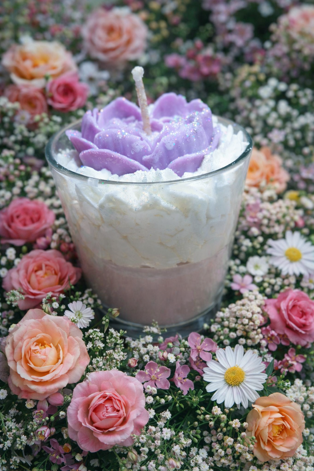 Bougie gourmande parfumée,  bougie parfum iris jasmin, bougie gourmande gâteau, bougie cire de soja, bougie naturelle, bougie chantilly, cadeau mariage, cadeau baptême, cadeau maitresse, cadeau fin d'année scolaire, cadeau secret santa