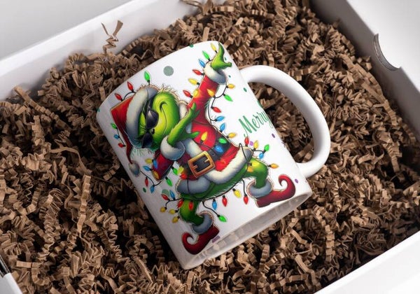 Mug grinch Noël, tasse noël grinch, mug personnalisé prénom grinch, tasse personnalisé prénom grinch noël, personalized mug, personalisierte becher