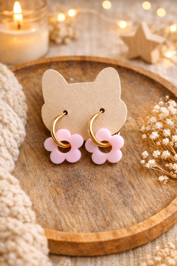 Boucles d'oreilles fleur,