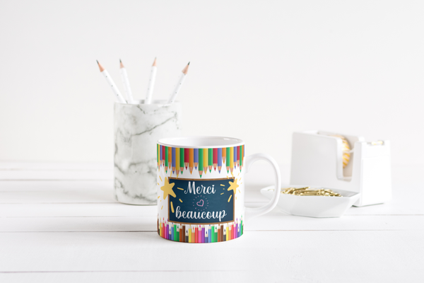 Mug fin d'année scolaire maitresse, mug AVS, mug ATSEM, mug AESH, mug directrice, mug enseignante, mug animatrice, mug institutrice,