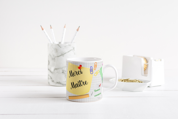 Mug fin d'année scolaire maitresse, mug AVS, mug ATSEM, mug AESH, mug directrice, mug enseignante, mug animatrice, mug institutrice,