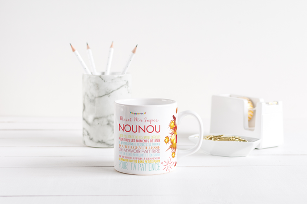 Mug fin d'année scolaire nounou