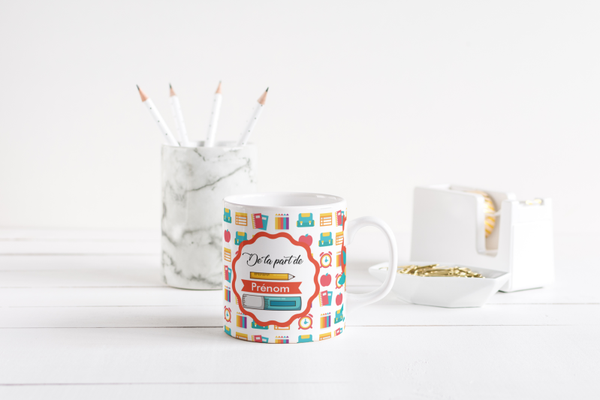 Mug fin d'année scolaire maitresse, mug AVS, mug ATSEM, mug AESH, mug directrice, mug enseignante, mug animatrice, mug institutrice,