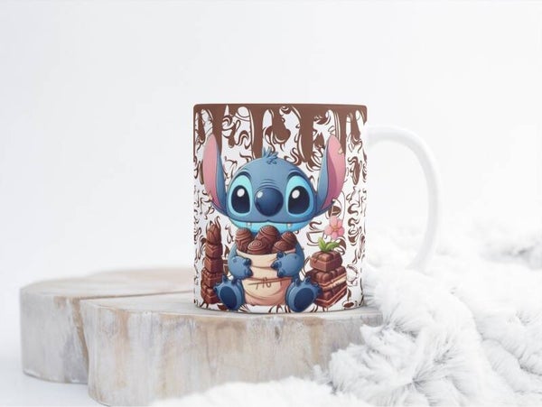 Mug stitch chocolat, Mug stitch chocolat, tasse stitch chocolat, tasse personnalisée prénom stitch, mug personnalisé prénom stitch, personalized mug, personalisierte becher