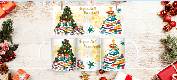 Fichier PNG maitresse sapins et livres