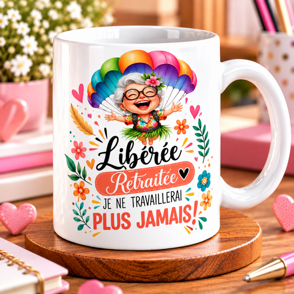 Mug retraite personnalisé, tasse retraite personnalisée, mug personnalisé retraite, tasse personnalisée retraite, personalized mug, personalisierte becher