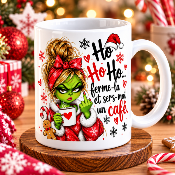 Mug grinch thème noël, tasse grinch thème noël, mug personnalisé thème noël, tasse personnalisée thème noël, personalized mug, personalisierte becher