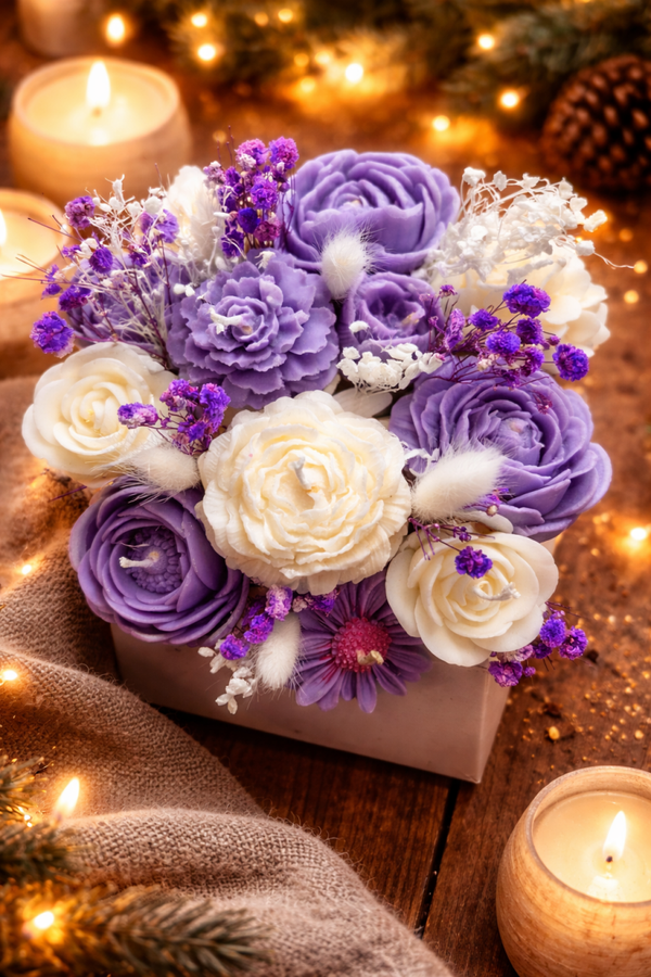 Bouquet de fleurs bougies, bougies en bouquet de fleurs, fleur décorative bougies, idée cadeau originale, cadeau fin d'année scolaire maitresse, cadeau nounou, cadeau ATSEM, cadeau AVS, cadeau AESH, décoration d'intérieur, candle