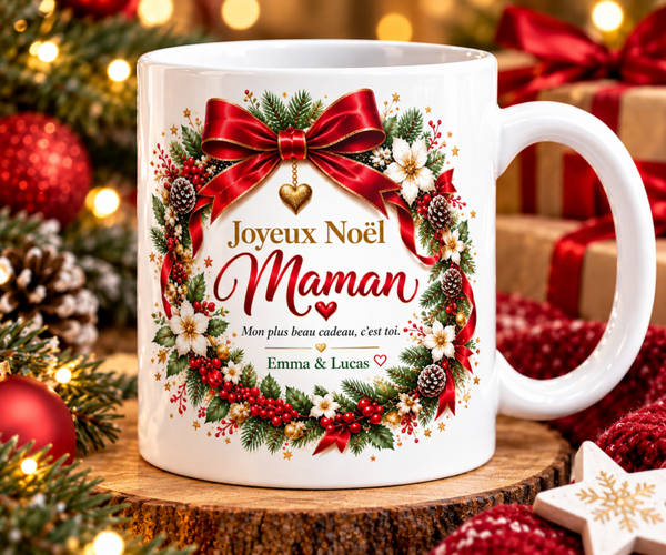 Mug Noël, tasse noël, mug personnalisé prénom, tasse personnalisé prénom noël, personalized mug, personalisierte becher