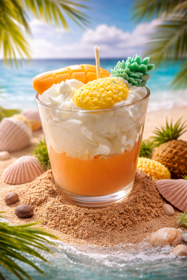 Bougie gourmande parfumée ananas mangue, bougie gourmande gâteau, bougie cire de soja, bougie naturelle, bougie chantilly, cadeau mariage, cadeau baptême, cadeau maitresse, cadeau fin d'année scolaire, cadeau secret santa