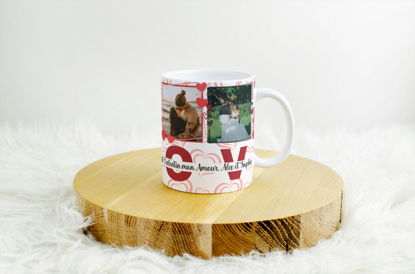 Mug Saint Valentin, tasse saint Valentin, mug personnalisé photo saint Valentin, tasse personnalisée photo saint Valentin, personalized mug, personalisierte becher
