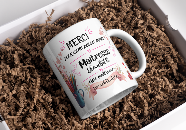 Mug maitresse, tasse maitresse, cadeau fin d'année scolaire, mug maitre, tasse maitre