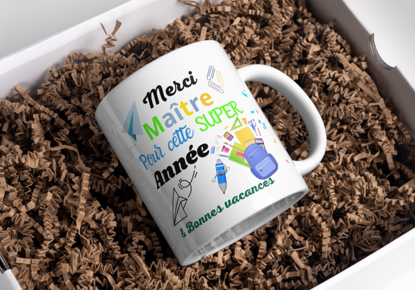 Mug maitresse, tasse maitresse, cadeau fin d'année scolaire, mug maitre, tasse maitre