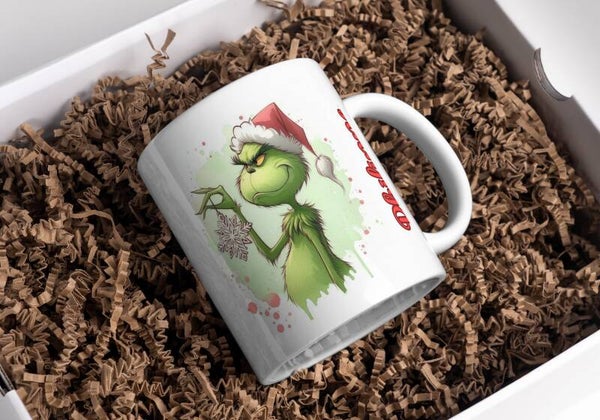 Mug grinch Noël, tasse noël grinch, mug personnalisé prénom grinch, tasse personnalisé prénom grinch noël, personalized mug, personalisierte becher