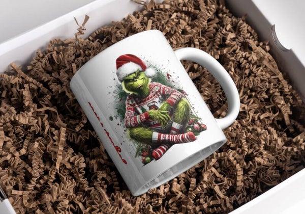 Mug grinch Noël, tasse noël grinch, mug personnalisé prénom grinch, tasse personnalisé prénom grinch noël, personalized mug, personalisierte becher