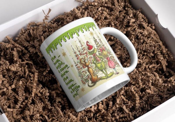 Mug grinch Noël, tasse noël grinch, mug personnalisé prénom grinch, tasse personnalisé prénom grinch noël, personalized mug, personalisierte becher