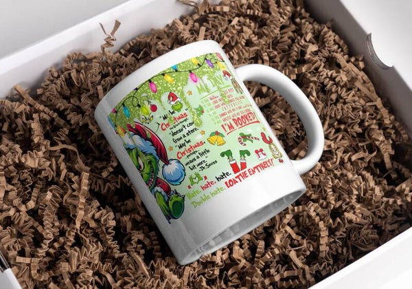 Mug grinch Noël, tasse noël grinch, mug personnalisé prénom grinch, tasse personnalisé prénom grinch noël, personalized mug, personalisierte becher