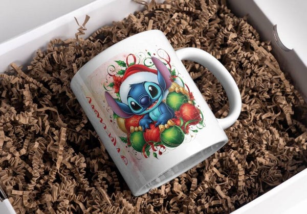Mug stitch noël, tasse stitch noël, tasse personnalisée prénom stitch, mug personnalisé prénom stitch, personalized mug, personalisierte becher