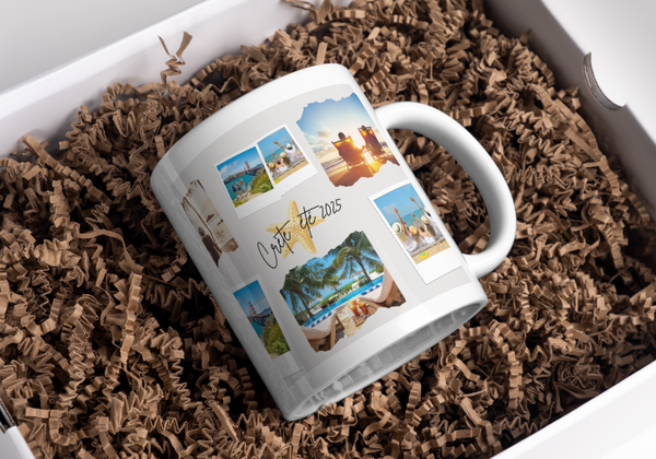 Mug photos de vacances, tasse phots de vacances, mug personnalisé photos de vacances, tasse personnalisée photos de vacances, personalized mug, personalisierte becher