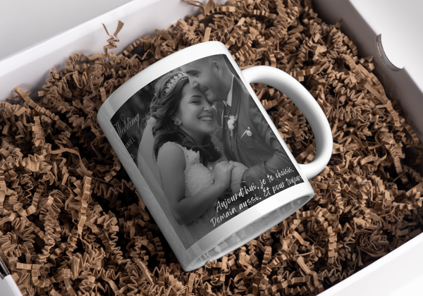 Mug photos de mariage, tasse photos de mariage mug personnalisé photos de mariage, tasse personnalisée photos de mariage, personalized mug, personalisierte becher