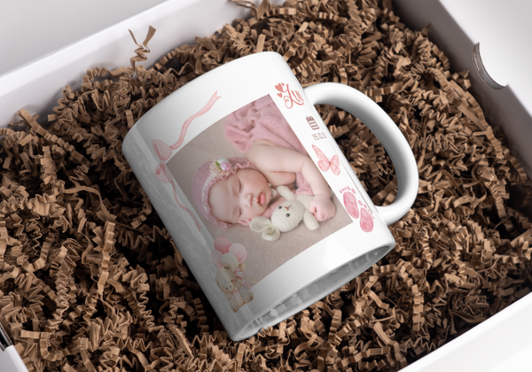 Mug naissance bébé fille, tasse naissance bébé fille, mug personnalisé naissance bébé fille, tasse personnalisée naissance bébé fille, personalized mug, personalisierte becher