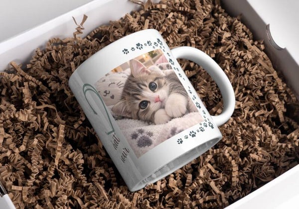 Mug chat, tasse chat, mug personnalisé chat, personalized mug, personalisierte becher,  tasse pour les amoureux de chat, mug pour les amoureux de chat, souvenir personnalisé avec photos de son chat