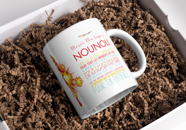 Mug nounou, tasse nounou, cadeau fin d'année scolaire,