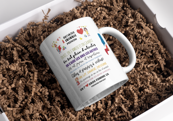 Mug nounou, tasse nounou, cadeau fin d'année scolaire,