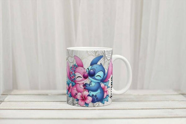 Mug stitch et angel, tasse stitch et angel, tasse personnalisée prénom stitch, mug personnalisé prénom stitch, personalized mug, personalisierte becher